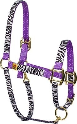 Zebra Black on Purple Polka" High Fashion halster"