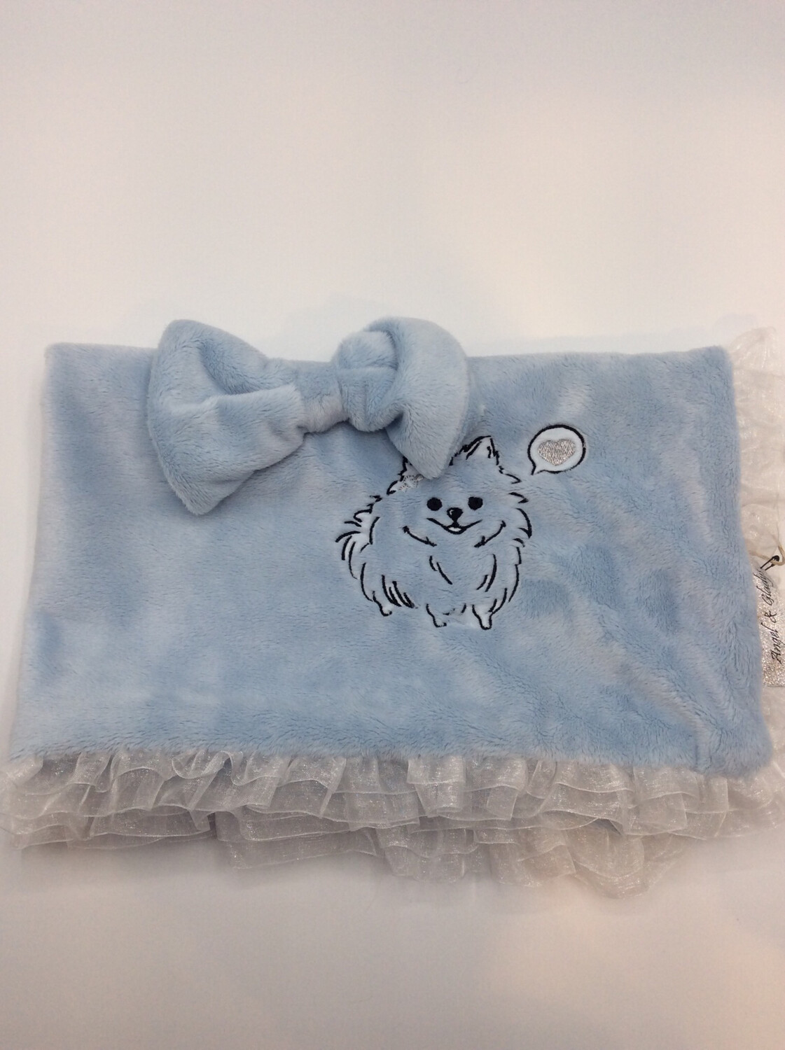 Deken Blauw Pom Deken Blauw Pom