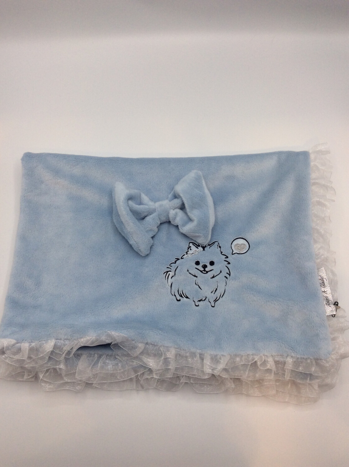 Deken Blauw Pom Deken Blauw Pom