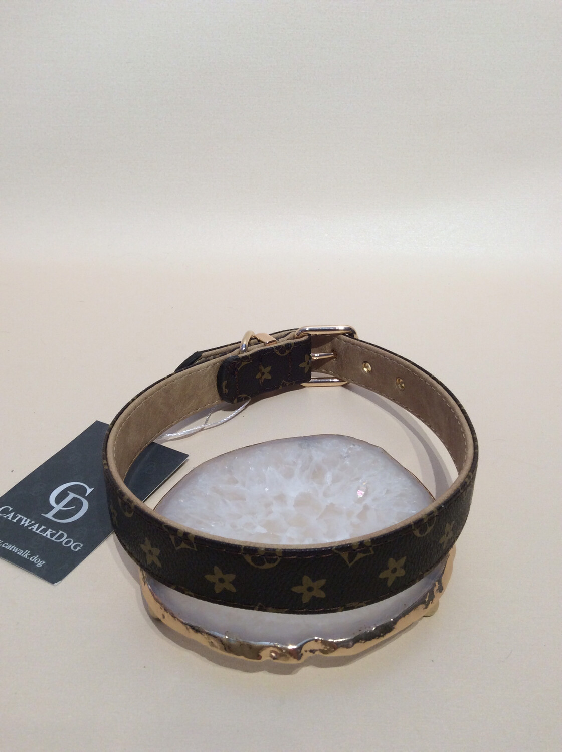 Monogram collar brown L Monogram collar brown L