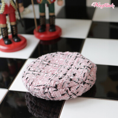 Tweed beret pink M´