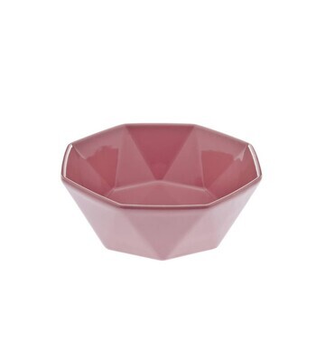 Oud roze keramische zeshoekige voer/waterbak XS