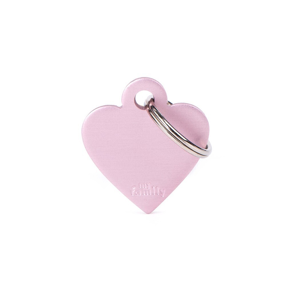 Basic Heart pink aluminium ID-tag