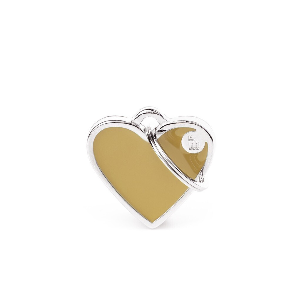 Handmade small heart brown ID-tag
