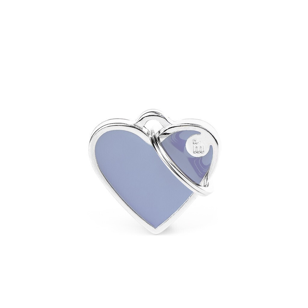 Handmade small heart lila ID-tag