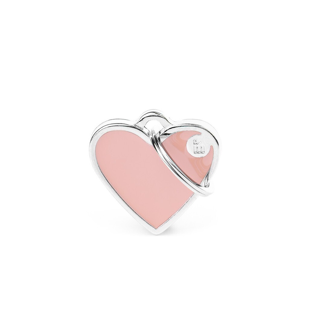 Handmade small heart pink ID-tag