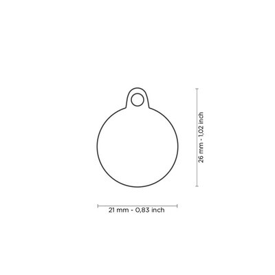 Shine "Circle Small Red Glitter" ID-tag