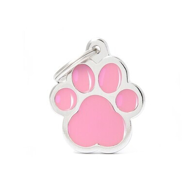 Classic Large Pink Paw ID-tag