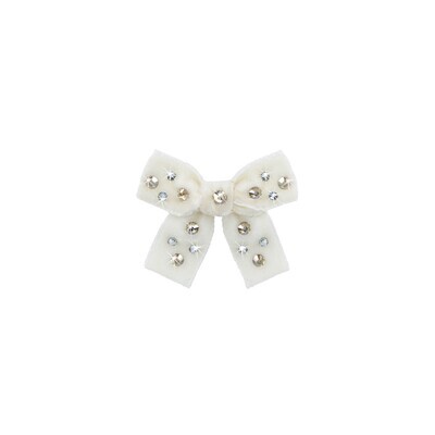 Sunshine bow white velvet hairclip. Sunshine bow white velvet hairclip.