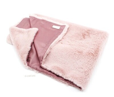 Blanket in eco fur rose S