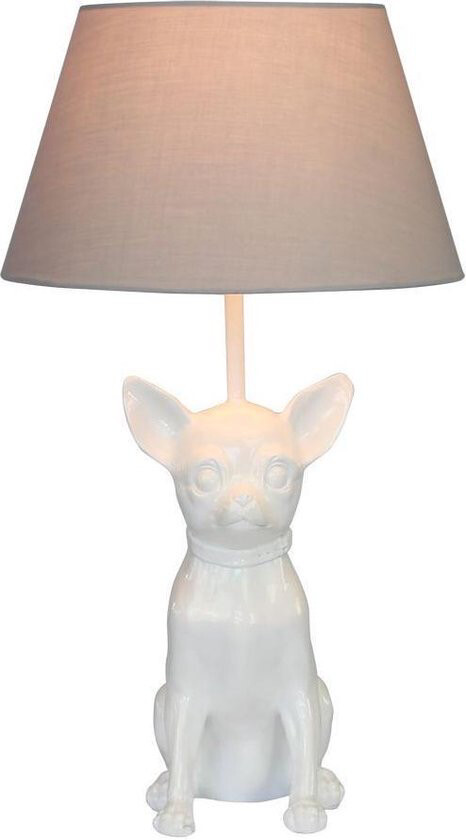 Lampe Chihuahua blanc brillant 