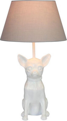 Chihuahua lamp glanzend wit