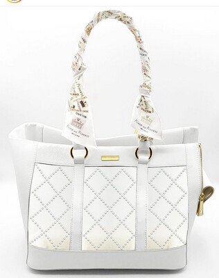 Strass bag white (real leather)