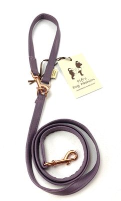 Lily clear leash lila leather rose gold