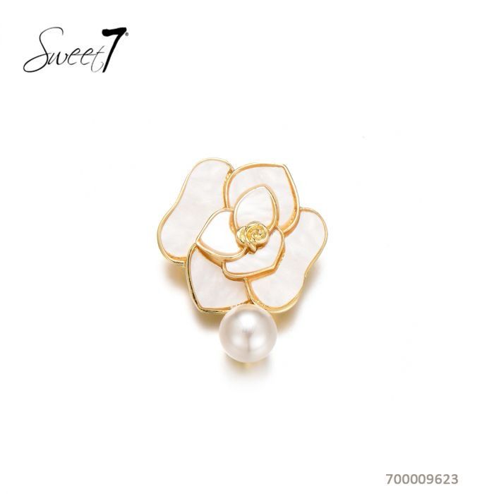 Broche bloem goud
