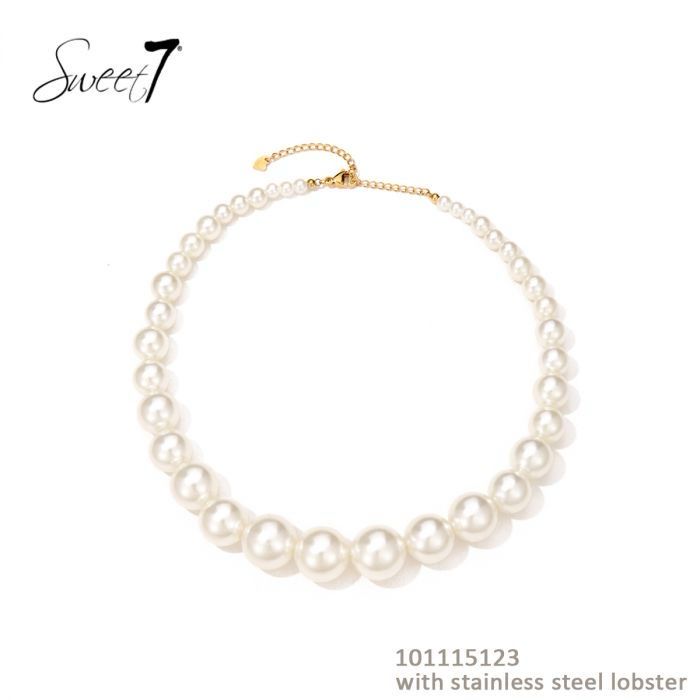 Collier perle blanc