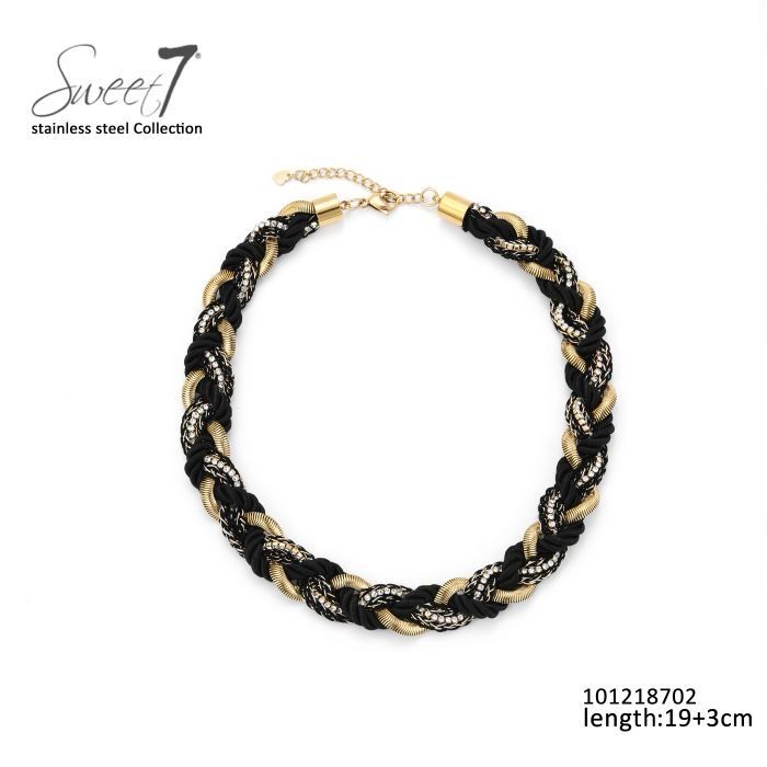 Collier noir/or
