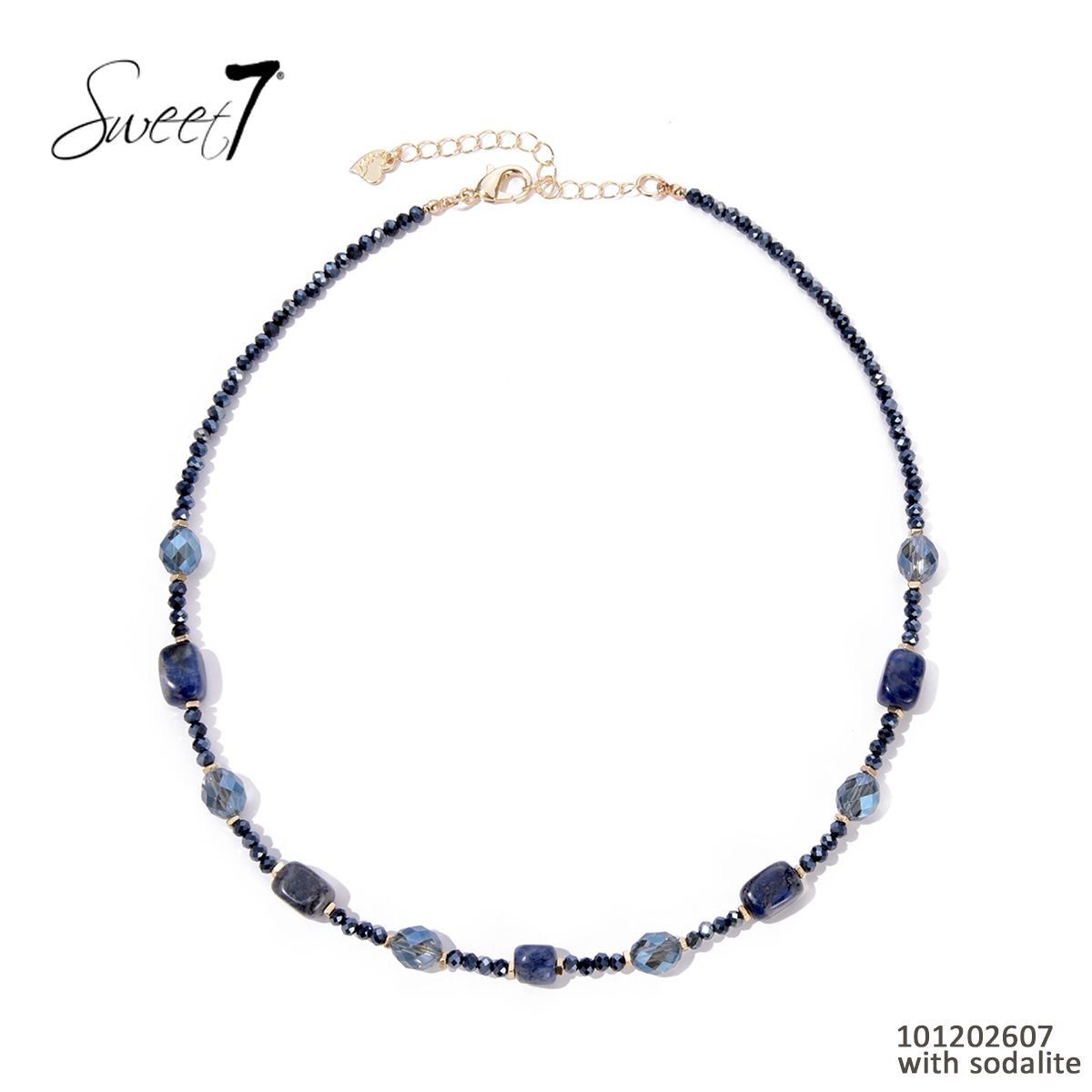 Ketting glazen kralen zwart.