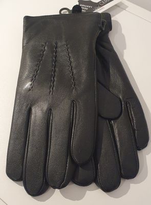 Lederen mannen handschoenen zwart