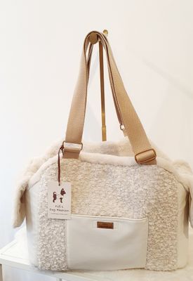 Toto Duo Curl ecru + white leather 30x20x40cm.🥰