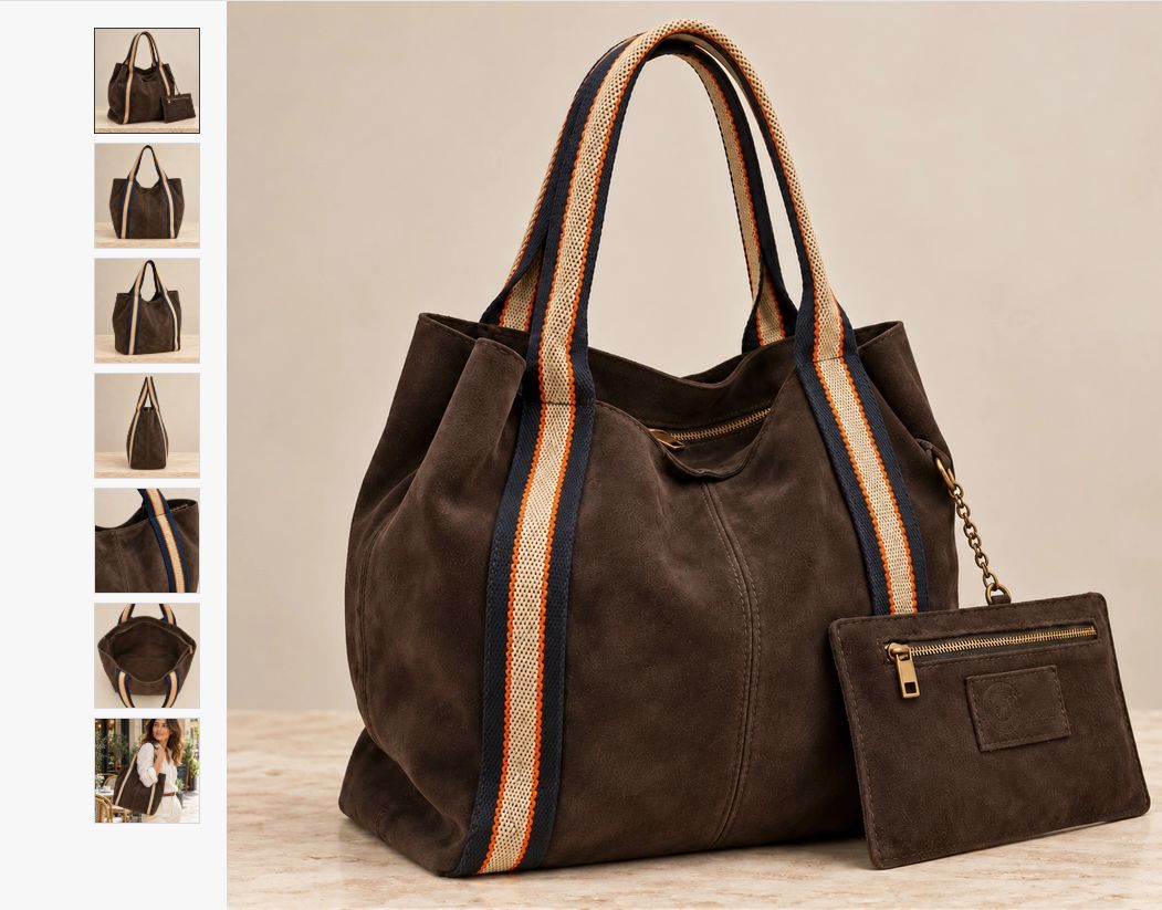 Cabas Riviera Brown suède 