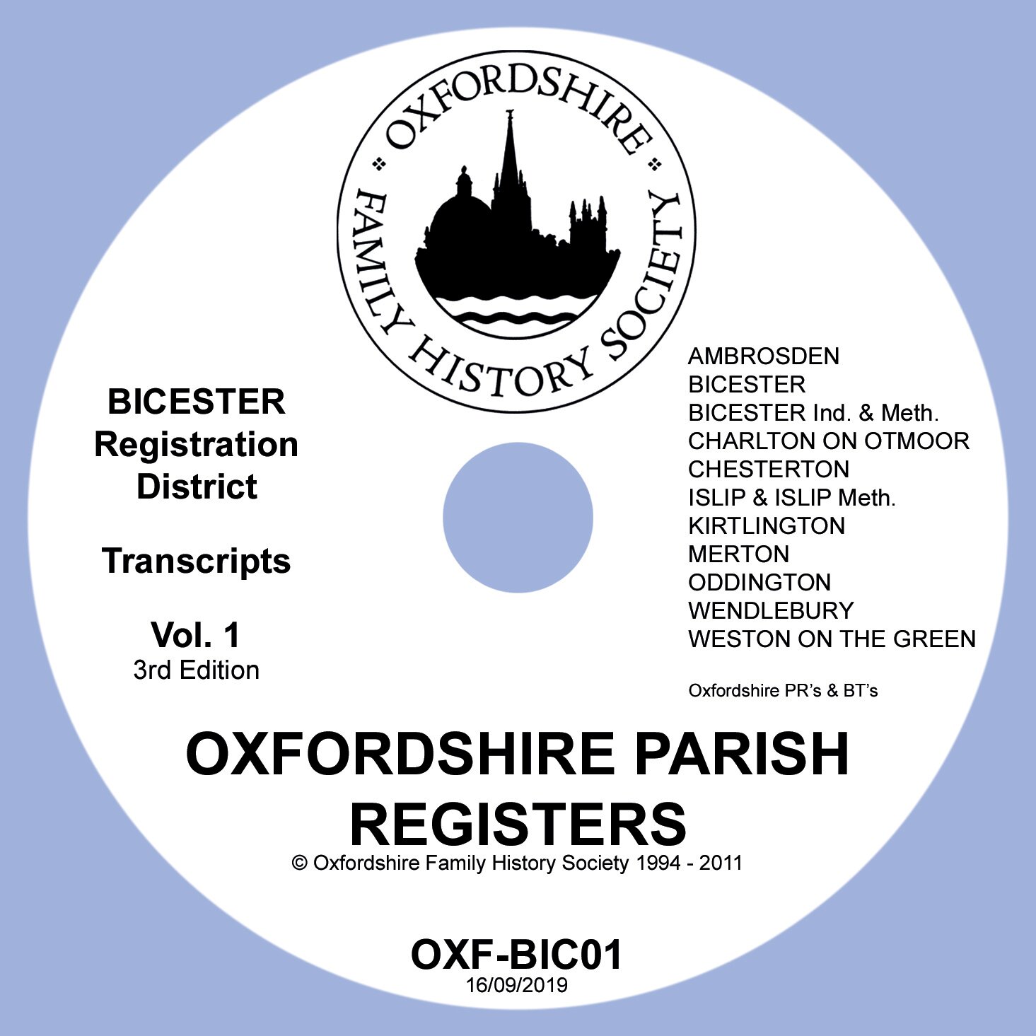 BICESTER Reg. Dist. 01 BICESTER Reg. Dist. 01