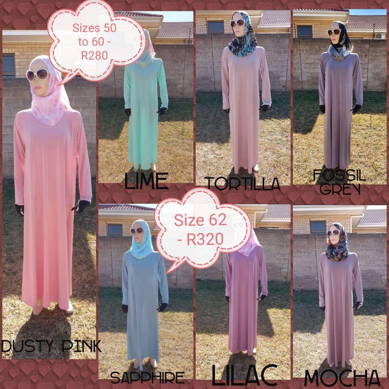 Plain abaya - Pastel colours