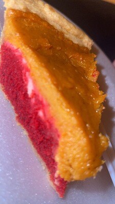 Sweet potato cheesecake red velvet pie Recipe