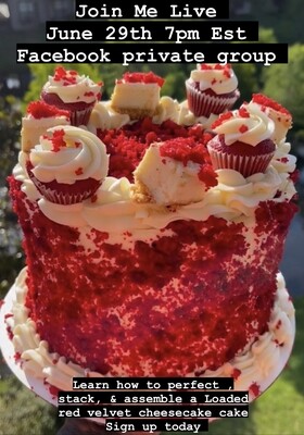Loaded red velvet cheesecake cake class (Pre Recorded)