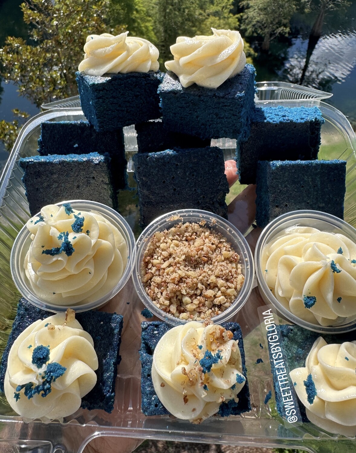 Blue velvet brownie bite recipe