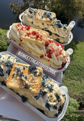 Blue velvet &amp; red velvet banana pudding  cake recipe