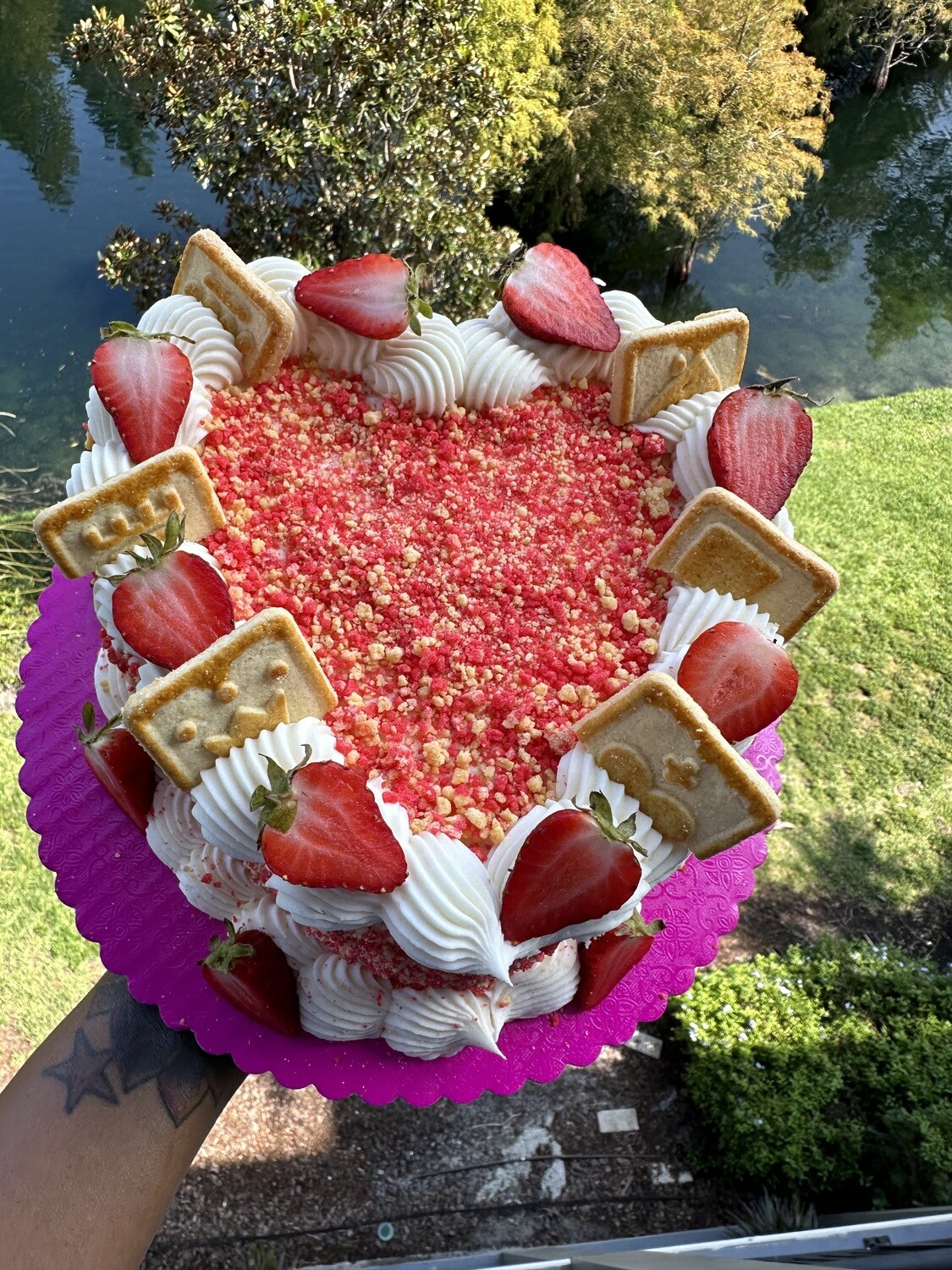 Strawberry shortcake heart cake recipe