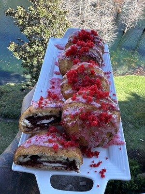 Red velvet cookie stuffed cinnamon roll recipe