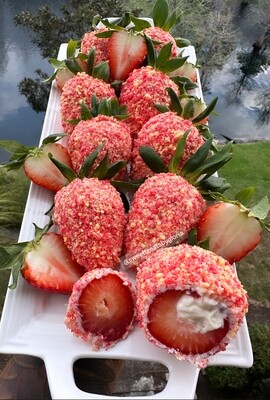 Strawberry shortcake cheesecake stuffed berries recipe