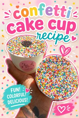 Dot confetti cake cup recipe