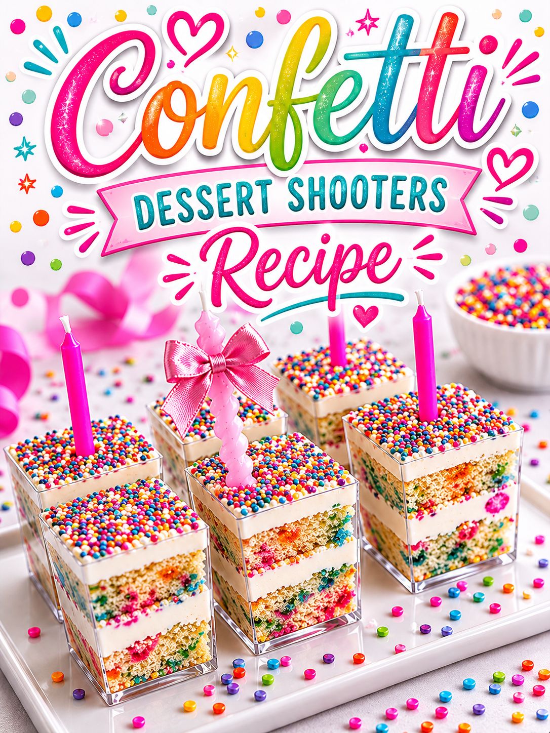 Confetti dessert shooters