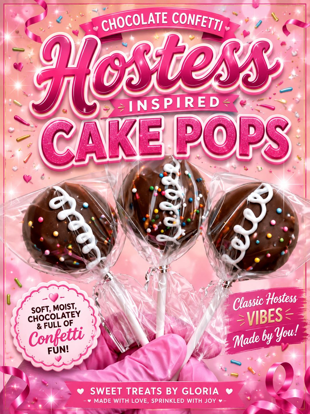 Chocolate confetti hostess inspired cake pops recipe