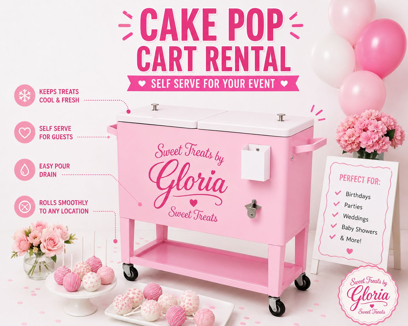 Cake pop cart rental