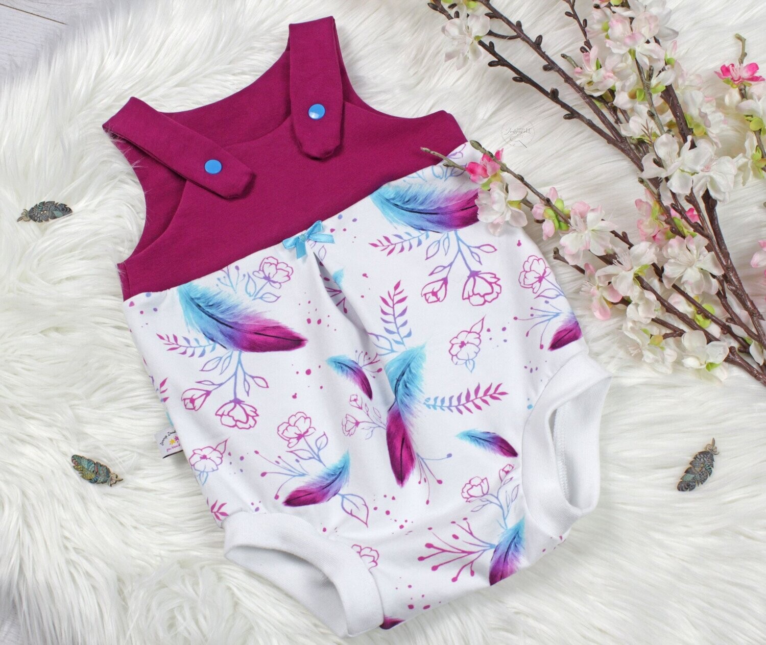 Sommerstrampler Federn  Gr.92