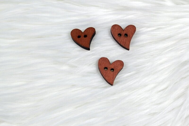Holzknopf Vintage Herz