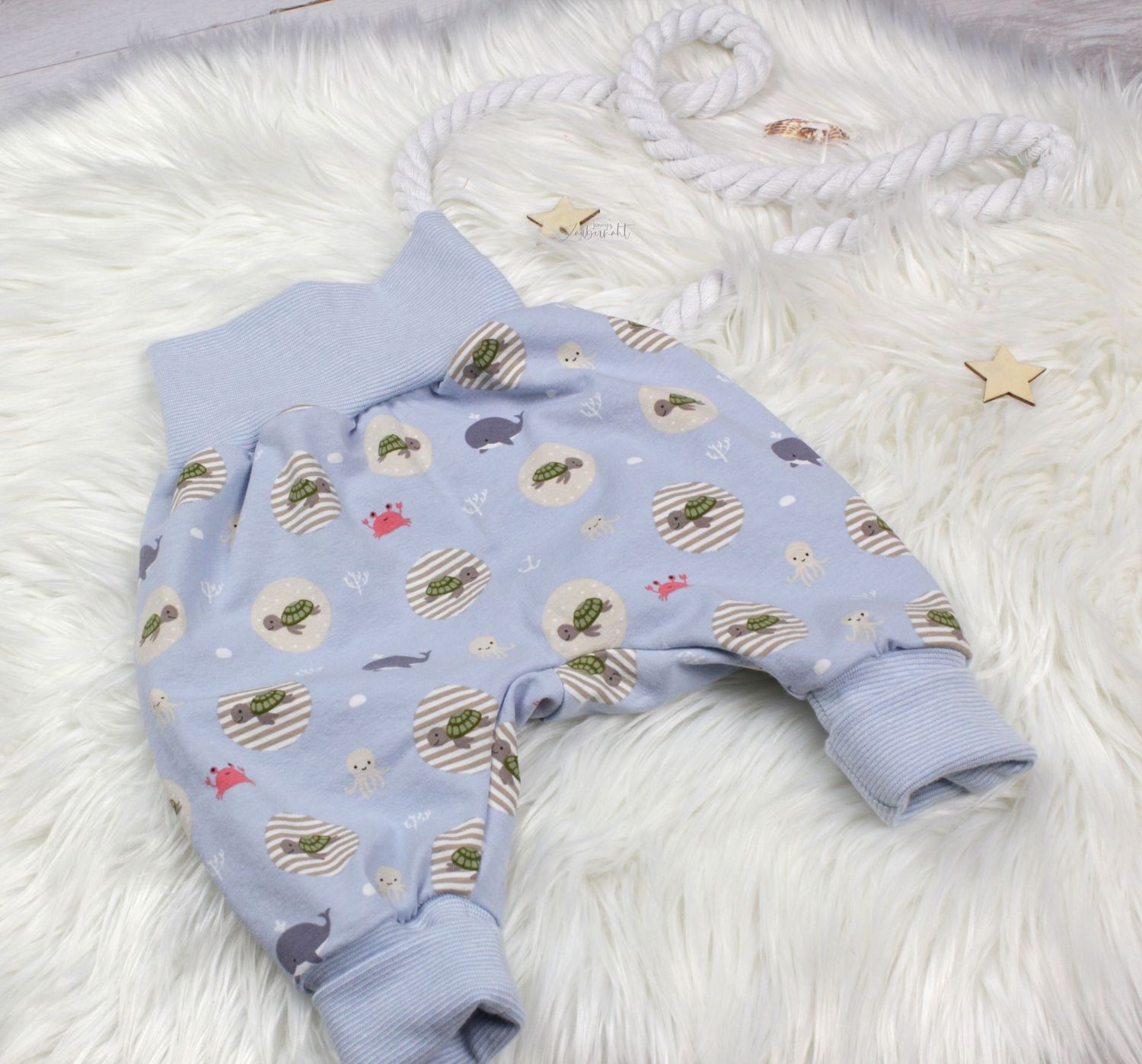 Pumphose Meerestiere hellblau 62/68 Pumphose Meerestiere hellblau 62/68