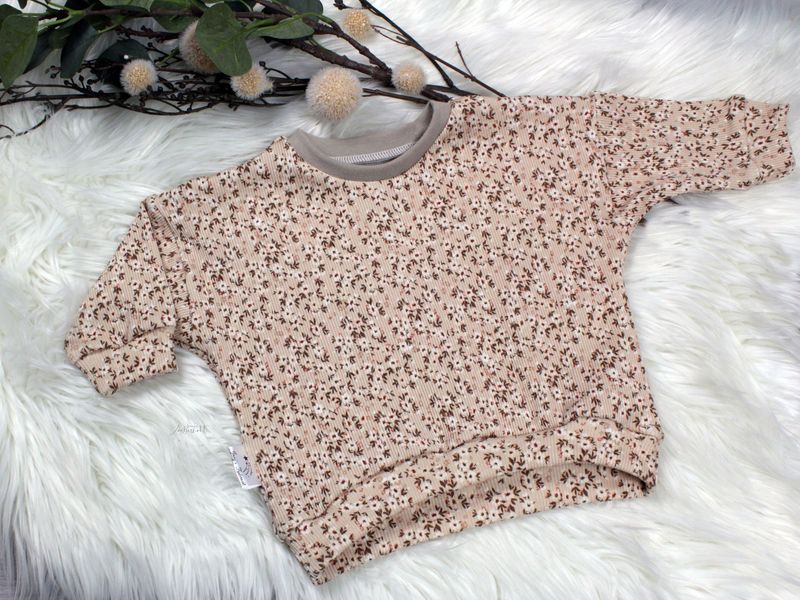 Oversized Baby Sweater Blümchen 68