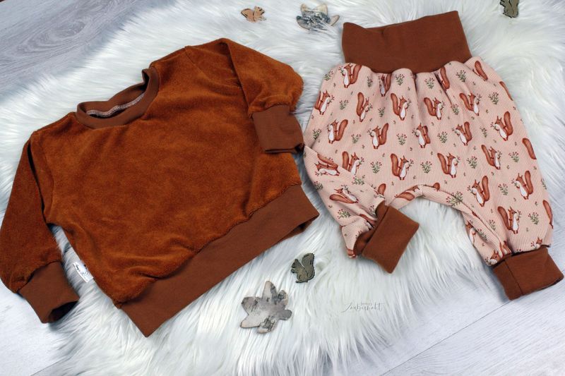 Set Pumphose Sweatshirt süßes Eichhörnchen Gr. 74/80