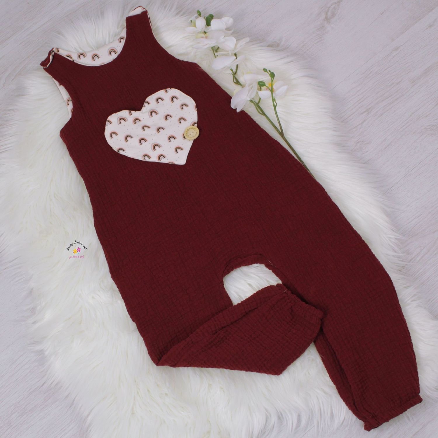 Musselin Romper Rainbow Gr. 92