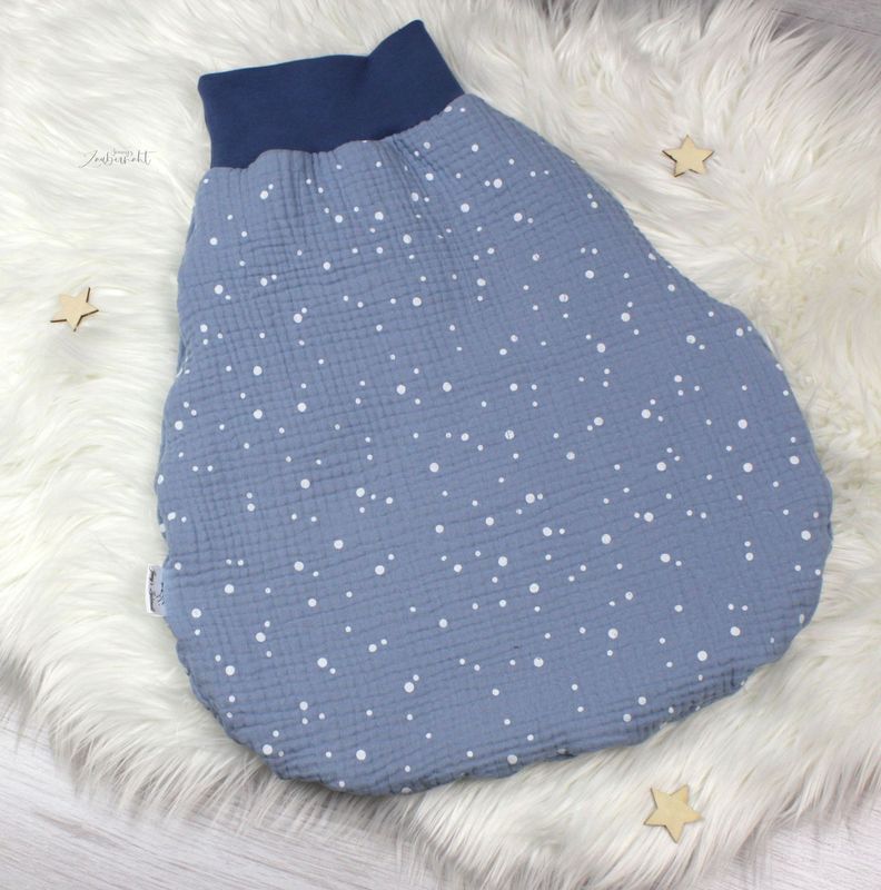 Pucksack Musselin blau 50-68