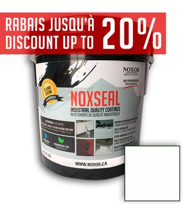 WHITE Noxseal Elastomeric paint for metal roofs &amp; asphalt shingles