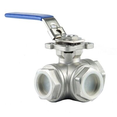 BALL VALVE - T-PORT - 3 WAY CONFIGURATION - ½" BALL VALVE - T-PORT - 3 WAY CONFIGURATION - ½"