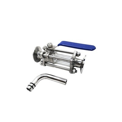 TRI-CLOVER BALL VALVE INCLUDING SIGHT GLASS & ROTATING ARM - 3 PIECE - 1.5" TRI-CLOVER BALL VALVE INCLUDING SIGHT GLASS & ROTATING ARM - 3 PIECE - 1.5"