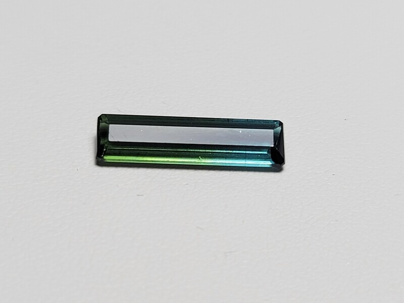 Tourmaline Indicolite Bi-color Baguette Gemstone