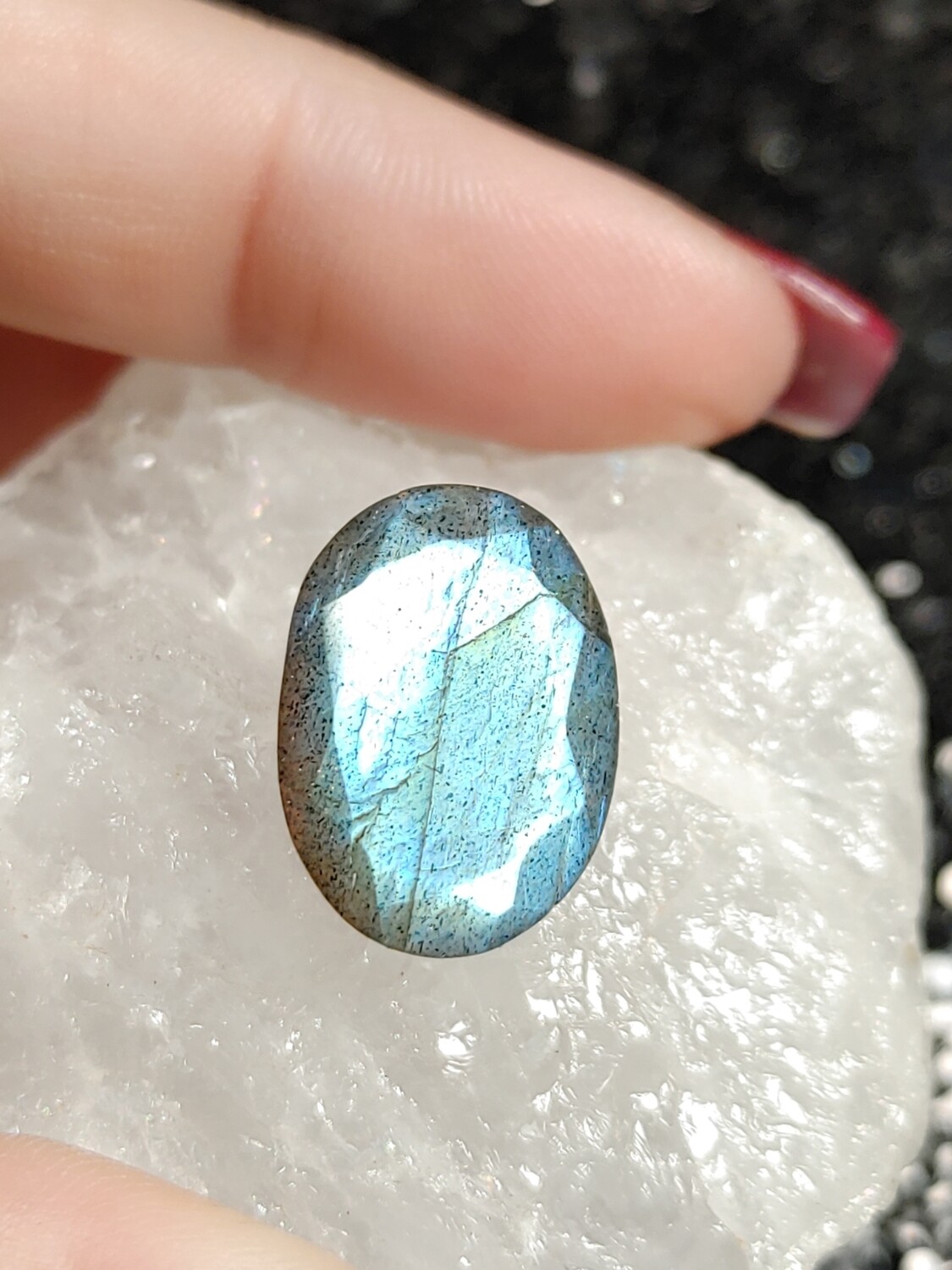 Labradorite Blue Faceted Oval Gemstone